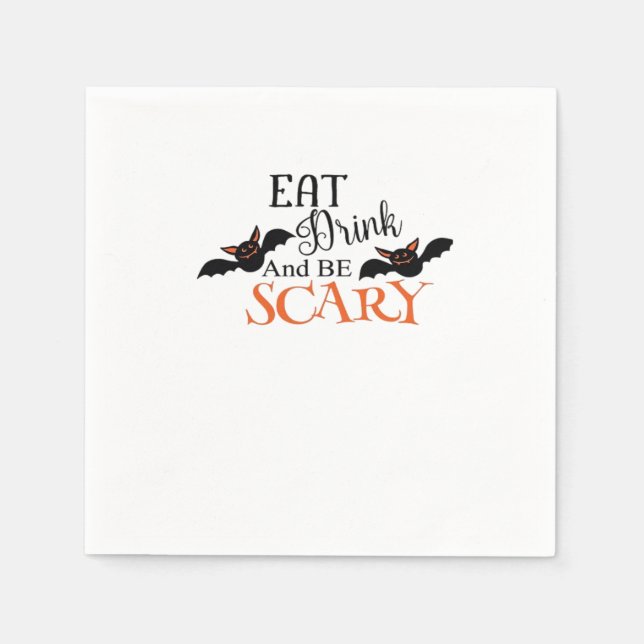 Halloween Bats Be Scary Funny Meme Napkin (Front)