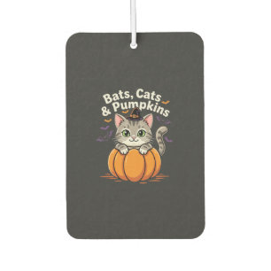 Halloween Bats Cats and Pumpkins Cute Kitten Desig Car Air Freshener