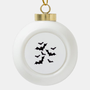 Halloween bats ceramic ball christmas ornament