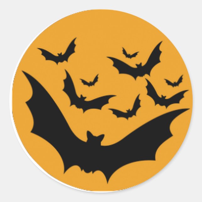 Halloween Bats Classic Round Sticker (Front)