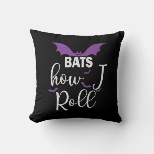 Halloween Bats How I Roll Birthday Cushion