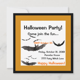 Halloween Bats Invitation