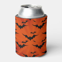 Halloween Bats on Orange Background