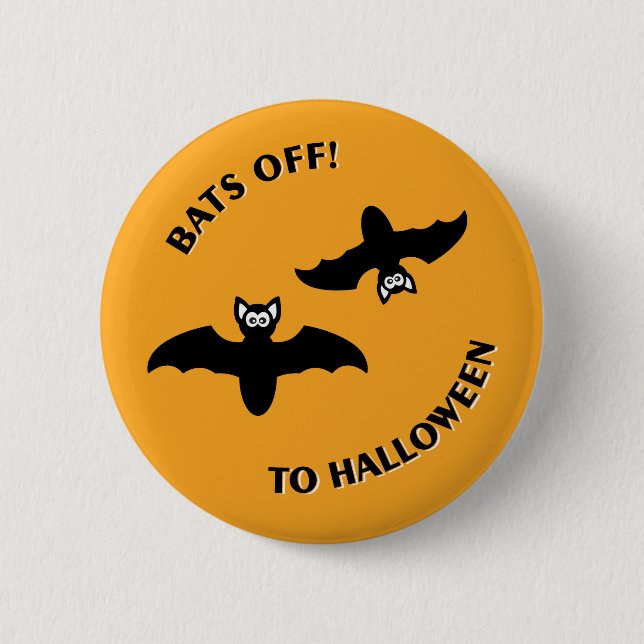 Halloween Bats Orange 6 Cm Round Badge (Front)