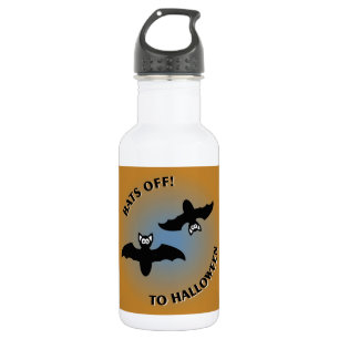 Halloween Bats Orange Blue 532 Ml Water Bottle