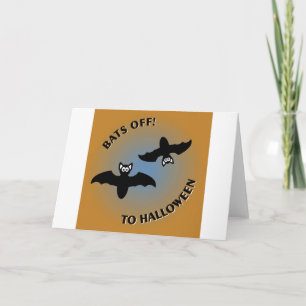 Halloween Bats Orange Blue Card