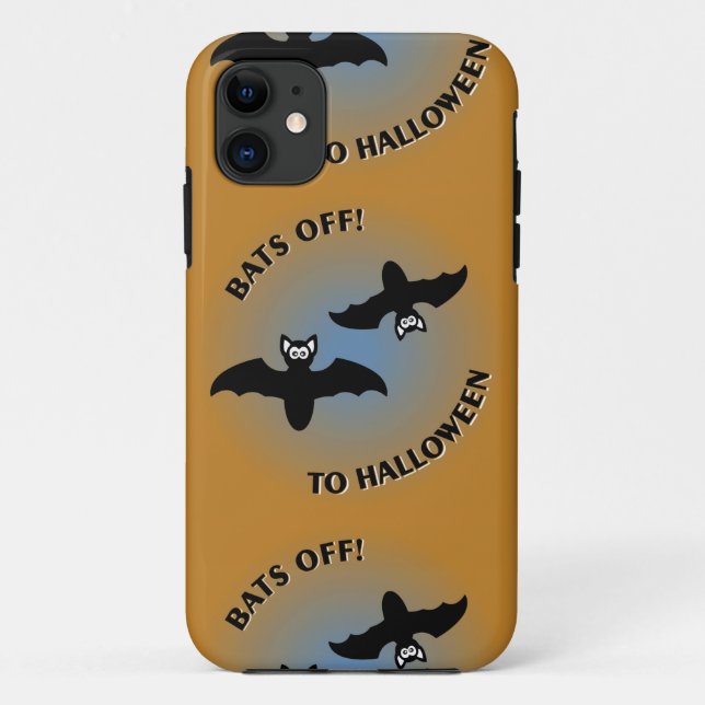 Halloween Bats Orange Blue Case-Mate iPhone Case (Back)