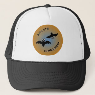 Halloween Bats Orange Blue Trucker Hat