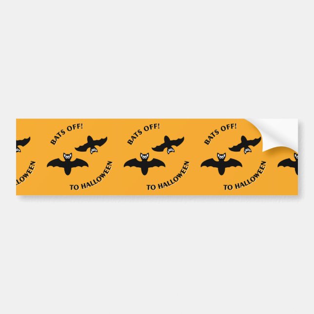 Halloween Bats Orange Bumper Sticker (Front)