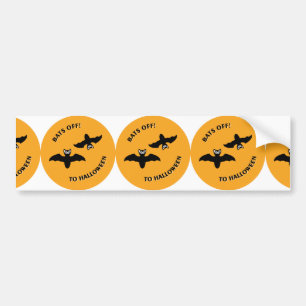 Halloween Bats Orange Bumper Sticker