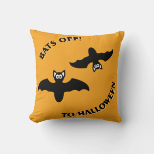 Halloween Bats Orange Cushion