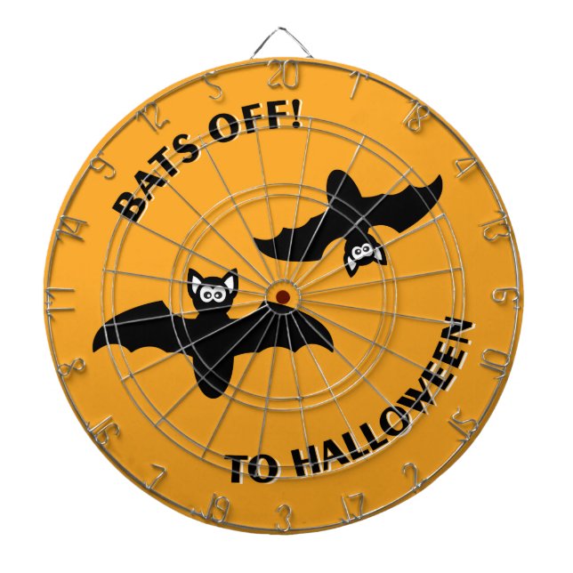 Halloween Bats Orange Dartboard (Front)