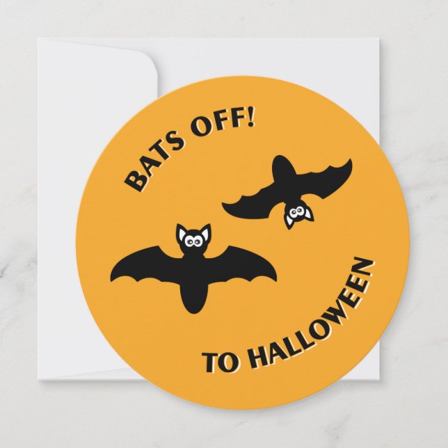 Halloween Bats Orange Invitation (Front)