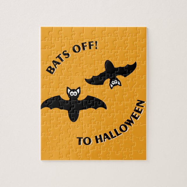 Halloween Bats Orange Jigsaw Puzzle (Vertical)