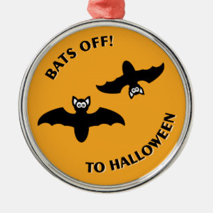 Halloween Bats Orange Metal Tree Decoration