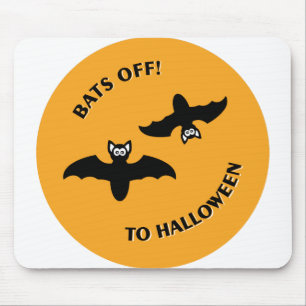 Halloween Bats Orange Mouse Mat