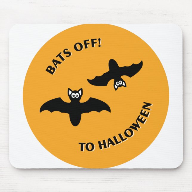 Halloween Bats Orange Mouse Mat (Front)