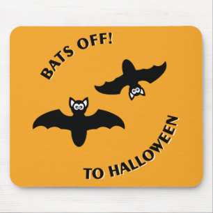 Halloween Bats Orange Mouse Mat