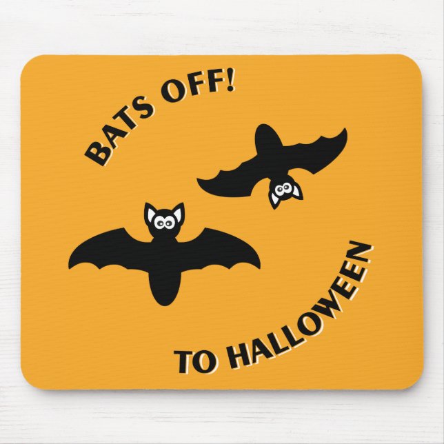 Halloween Bats Orange Mouse Mat (Front)