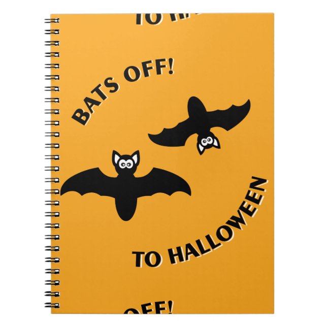 Halloween Bats Orange Notebook (Front)
