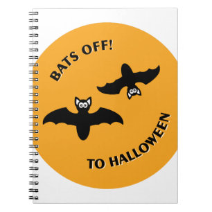 Halloween Bats Orange Notebook