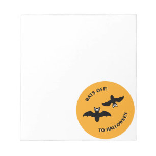 Halloween Bats Orange Notepad