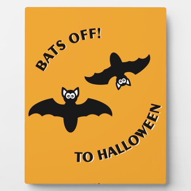 Halloween Bats Orange Plaque (Front)