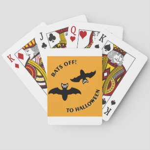 Halloween Bats Orange Playing Cards