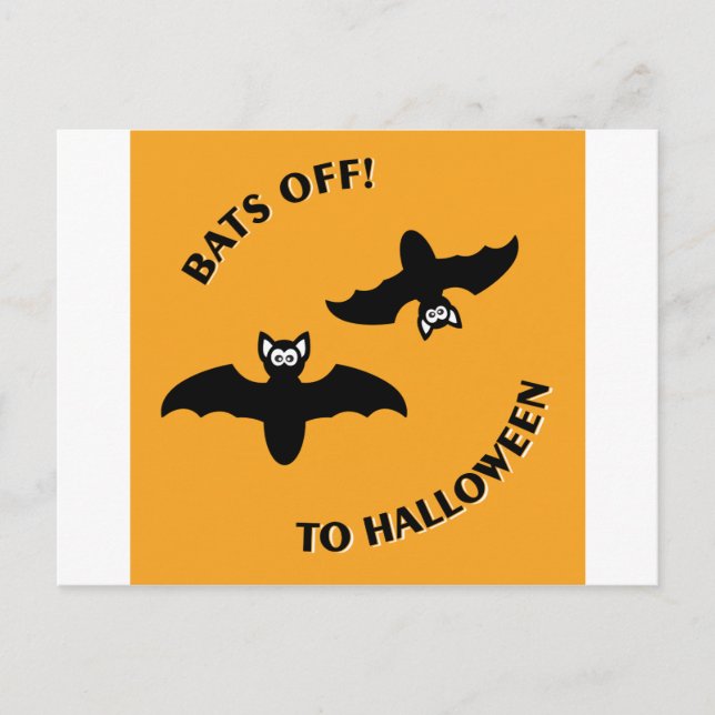 Halloween Bats Orange Postcard (Front)