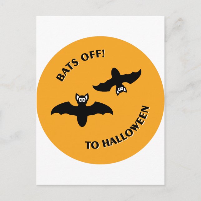 Halloween Bats Orange Postcard (Front)