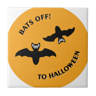 Halloween Bats Orange Tile