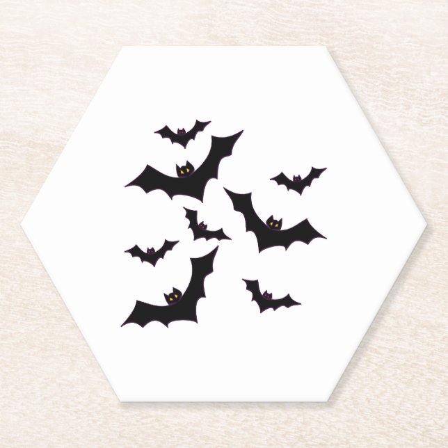 Halloween bats paper coaster (Front)