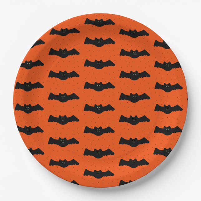 Halloween Bats  Paper Plate (Front)