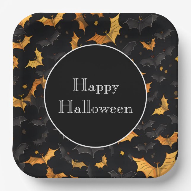 Halloween Bats Paper Plates (Front)