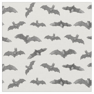 Halloween Bats Pattern Antique Bat Illustrations Fabric
