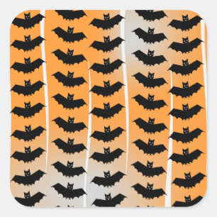 Halloween Bats Pattern Square Sticker