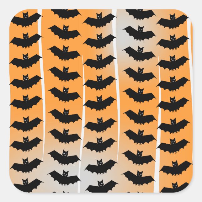 Halloween Bats Pattern Square Sticker (Front)