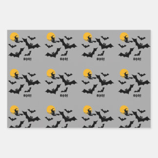 Halloween Bats Pattern Wrapping Paper Sheet