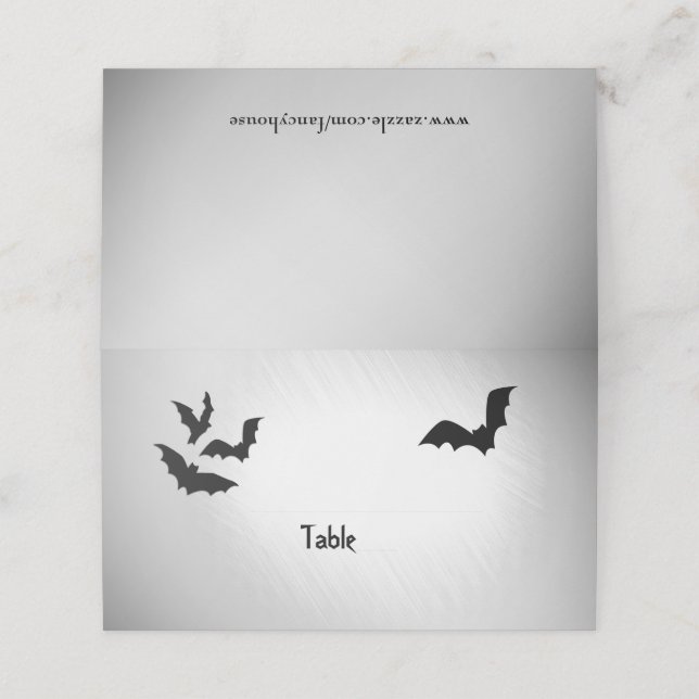 Halloween Bats Place Cards (Outside Unfolded)
