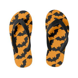 Halloween Bats Screwball Graphics Kid's Flip Flops