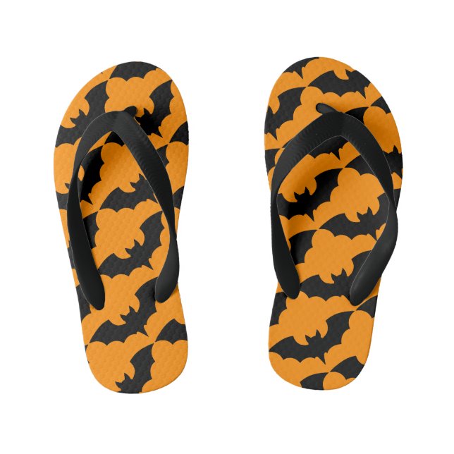Halloween Bats Screwball Graphics Kid's Flip Flops (Footbed)