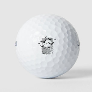 Halloween Bats Silhouette Black Flying Vampires Golf Balls