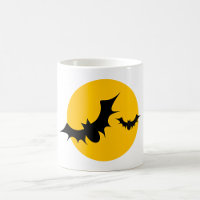 Halloween Bats Silhouette Full Moon