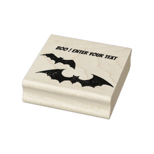 Halloween bats silhouette rubber stamp