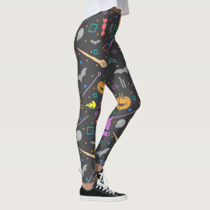 Halloween Bats WaterColor Pattern Modern Spooky Leggings