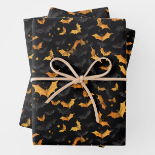 Halloween Bats Wrapping Paper Sheets