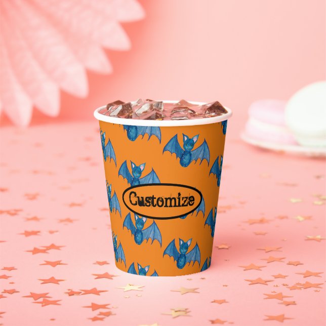 Halloween Batty Pattern Paper Cup (Insitu)
