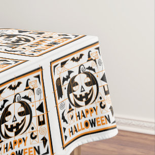 Halloween Bauhaus Pumpkin Tablecloth
