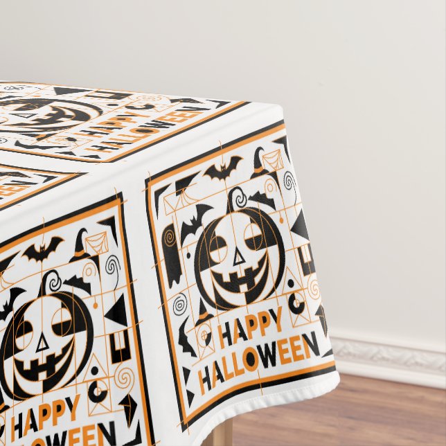 Halloween Bauhaus Pumpkin Tablecloth (In Situ)