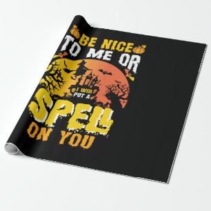 Halloween Be Nice To Me Birthday Wrapping Paper
